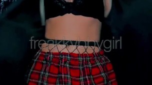 Lingerie & Mini Skirt Show Off