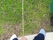 Piss break in between work love when I dont have boxers on the piss runs down my legs a little