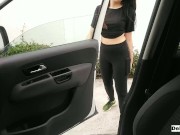 Car ride with my stepsister ends in sex and creampie, perfect body