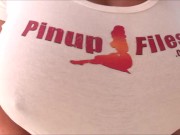 Feel hot watching Sarah Randall teasing you with her massive tits 6/16