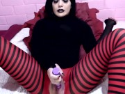 Goth Girl playing with her Dildo - Mavis cosplay 8/16
