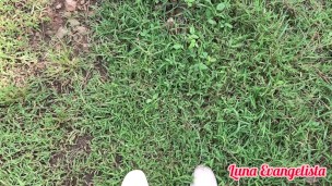 Outdoor and Nature Jerk Off By Hot Asian Trans Girl With Massive Dick and Splashing Cum At The End