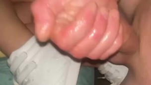 Horny little slut will do anything thing to have a big load of cum on her shoes