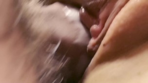 Whipped her lube like whipped cream. Close-up creampie