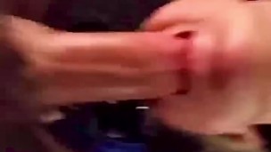 Teen slut swallows big cock