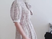 【ふたなり風・女装オナニー】女の子の洋服着てオナニーしました！