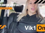 Passionate sex in the car with a hot blonde