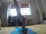 Sexy Naked School Girl Yoga and Stretching 7/16