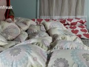 Humping Step Sister Bed and Puffy Comforter. Cumming on Shiny Down Jacket. Short Version. 3/16