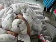 Humping Step Sister Bed and Puffy Comforter. Cumming on Shiny Down Jacket. Short Version. 9/16