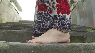 I show off my dirty feet. Lick it