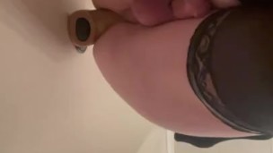 Stretching myself in the shower 