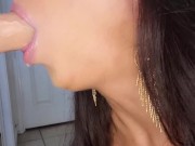 Sloppy Dripping Wet Spit Deepthroat Dildo Close up