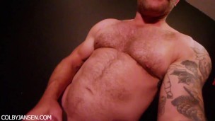 Handsome Stud Colby Jansen Jerks Off His Erect Dick And Cums