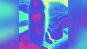 Psychedelic masturbation hug cock cumshot wow