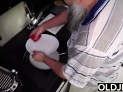 Natural boobs asian teen rides grandpa and gets fucked by his old cock 2/16