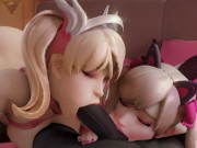 Mercy (Pink Skin) & D.Va (Black Cat Skin) Animation 1 [Unofficial Black Edit]