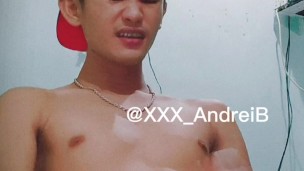 Slim Filipino Twink Teasing and Jerking Off for a Client via Online Video Chat