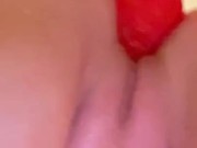 Dildo fucking in shower wet pussy