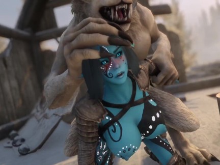 Aquarea Has Some Fun With A Werewolf