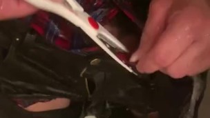 Pissing while ripping my clothes up in the shower 