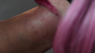Close up facefucking and edging cumshot