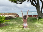 tranquil outdoor yoga with a view - yoga with grey 2/16
