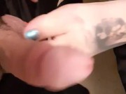 Rubbing my cock with her foot. Trying to fuck her toes 8/16