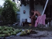 I prepare the pear for drying 14/16