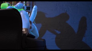 Futanari Allison Riding a Black Dildo at The BASEMENT (Allison MODEL)