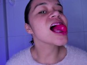 I brush my teeth deeply, spit in glass, Lila Jordan