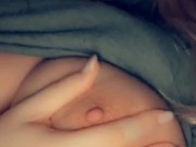Playing with my big round boobs - snap leak  7/16