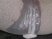 Vibrator orgasm in leggings after HUGE creampie 4/16