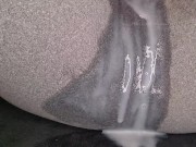 Vibrator orgasm in leggings after HUGE creampie 7/16