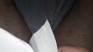 Man plays with precum and masturbate his oiled dick untill he cum hard