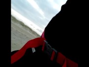Risky walk on the beach