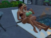 Gorgeous Models Have Public Sex in Hotel Pool - Sexual Hot Animations 2/16