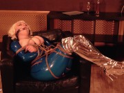 Sexy Latex Fetish Hot Blonde MILF Arya Grander in bondage escape video free bdsm clip 1/16