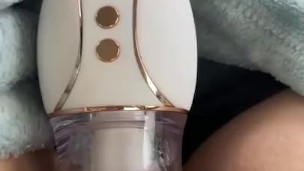I Play With My New Pussy Pump While Bf Drives