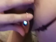 Hubby put a toy in his wife's pussy to allow a fat stranger to insert a huge cock in her ass 2/16