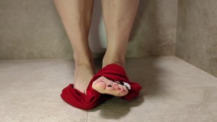 My sexy trans feet in the toilet