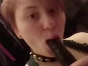 Dildo blowjob compilation- hot gothic PAWG with big tits 1/16