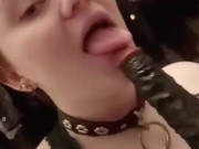 Dildo blowjob compilation- hot gothic PAWG with big tits 2/16