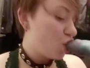 Dildo blowjob compilation- hot gothic PAWG with big tits 4/16