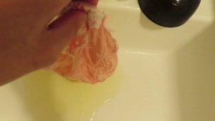 piss-covered pink panties.