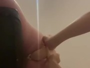 Husbands ass cums for wife’s monster cock  16/16