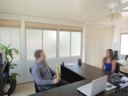 LOAN4K. Bank worker tells the chick to get naked and give him a blowjob 4/16