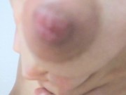 ロリのおっぱい見せつけオナ。　Milking, cleavage, nipple orgasm 10/16