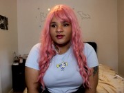 Ebony Schoolgirl JOI Over Zoom 1/16