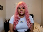 Ebony Schoolgirl JOI Over Zoom 3/16